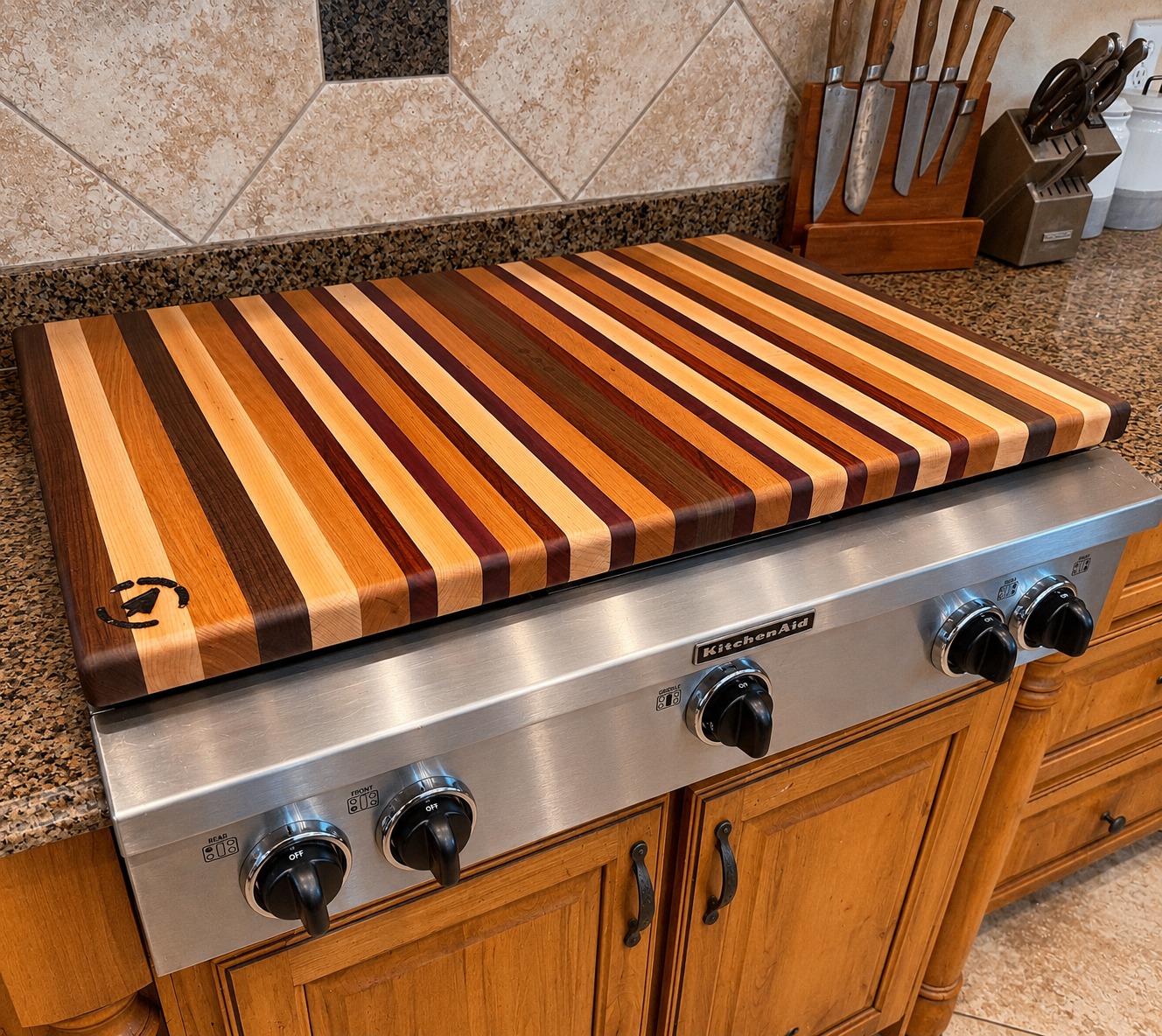 Handcrafted wood board by The Knotty Otter